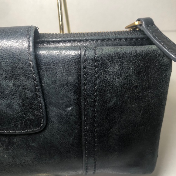 Fossil Wallet Clutch Black Long Live Vintage 1954 Emory Black Lamb Hide Bifold - Picture 5 of 15